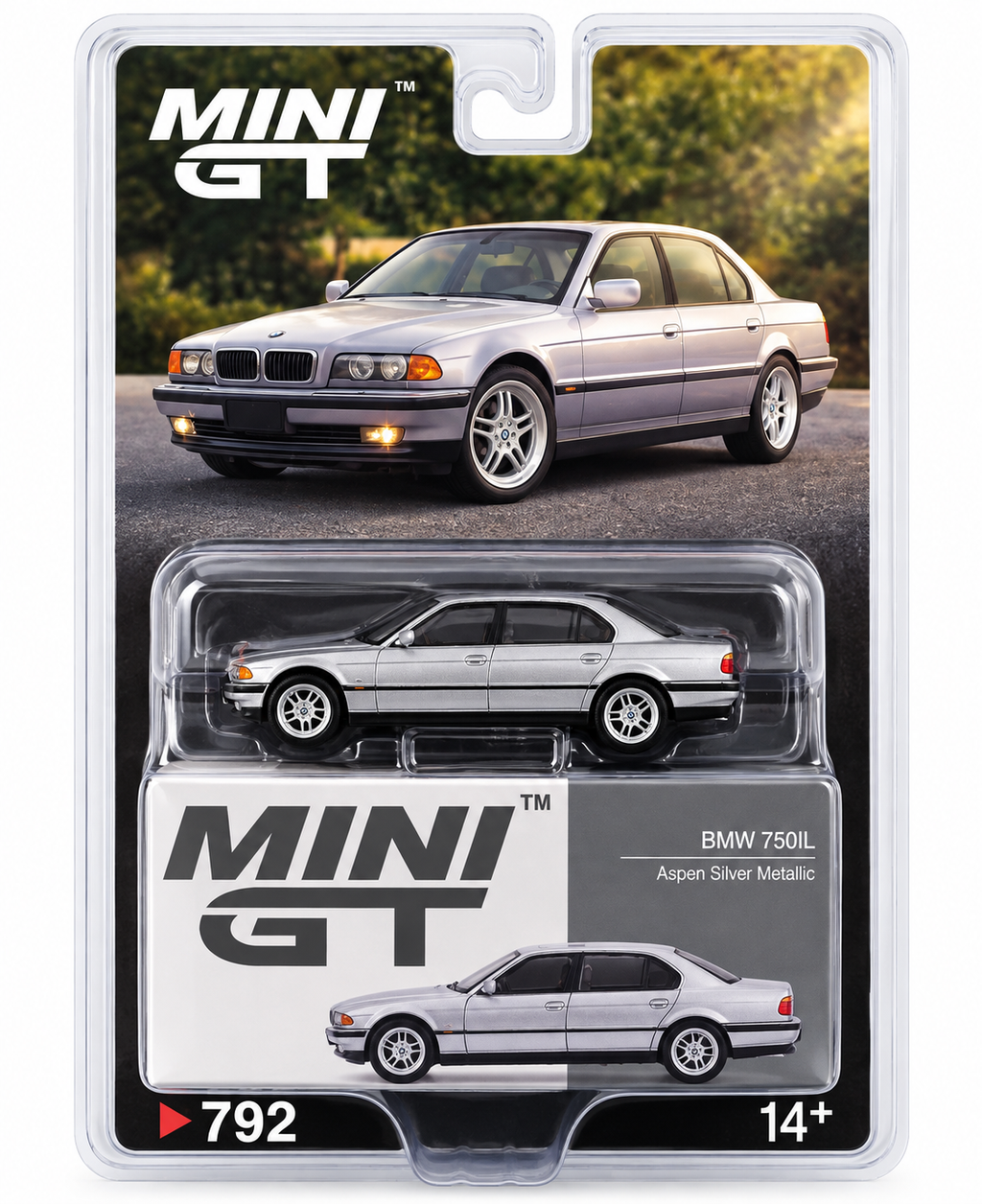 Mini GT 1:64 BMW 750iL - Aspen Silver Metallic