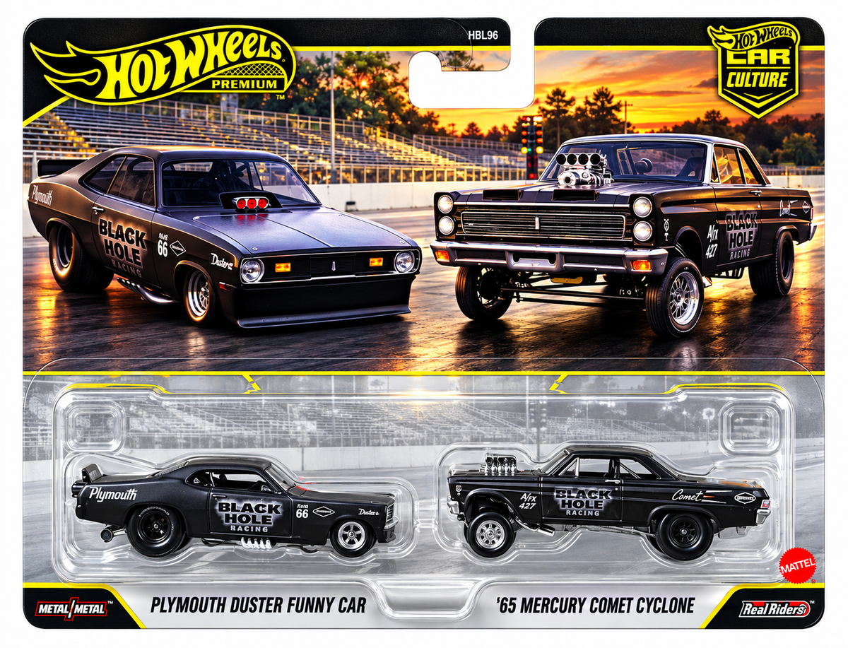 2026 Hot Wheels Car Culture 2-Packs Black Hole Racing Plymouth '65 Mercury
