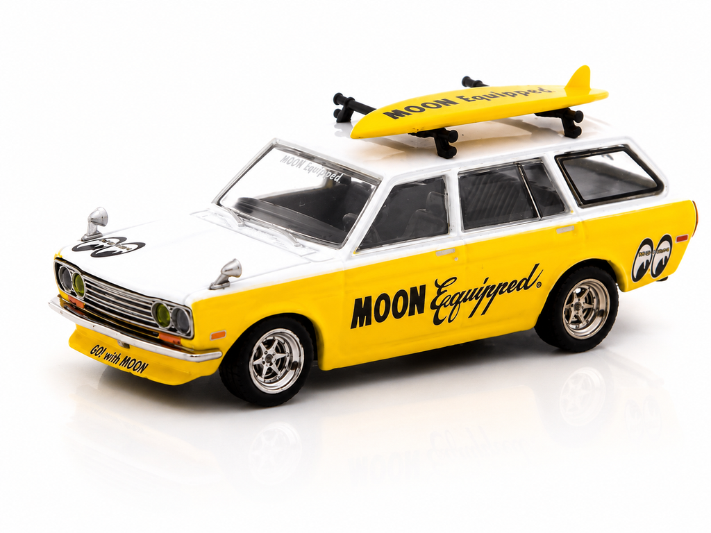 Tarmac Works 1:64 Datsun Bluebird 510 Wagon with Surfboard Moon Equipped – Global64
