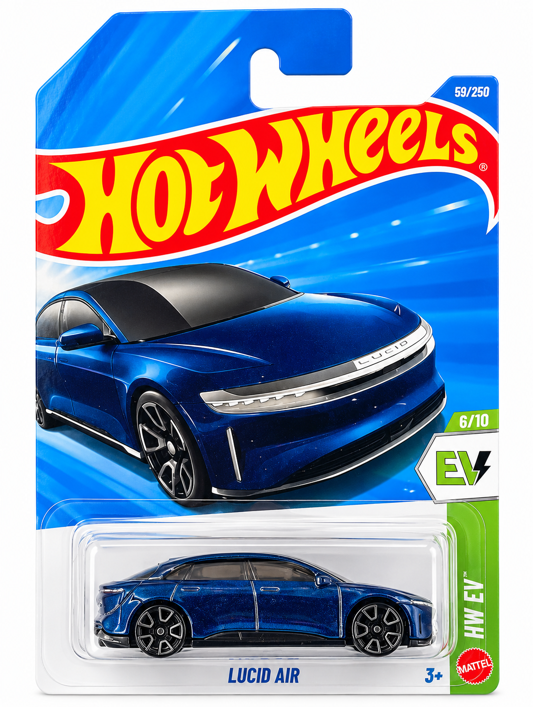 Hot Wheels Lucid Air Metalflake Dark Blue 1:64 Die-Cast HW EV #59/250