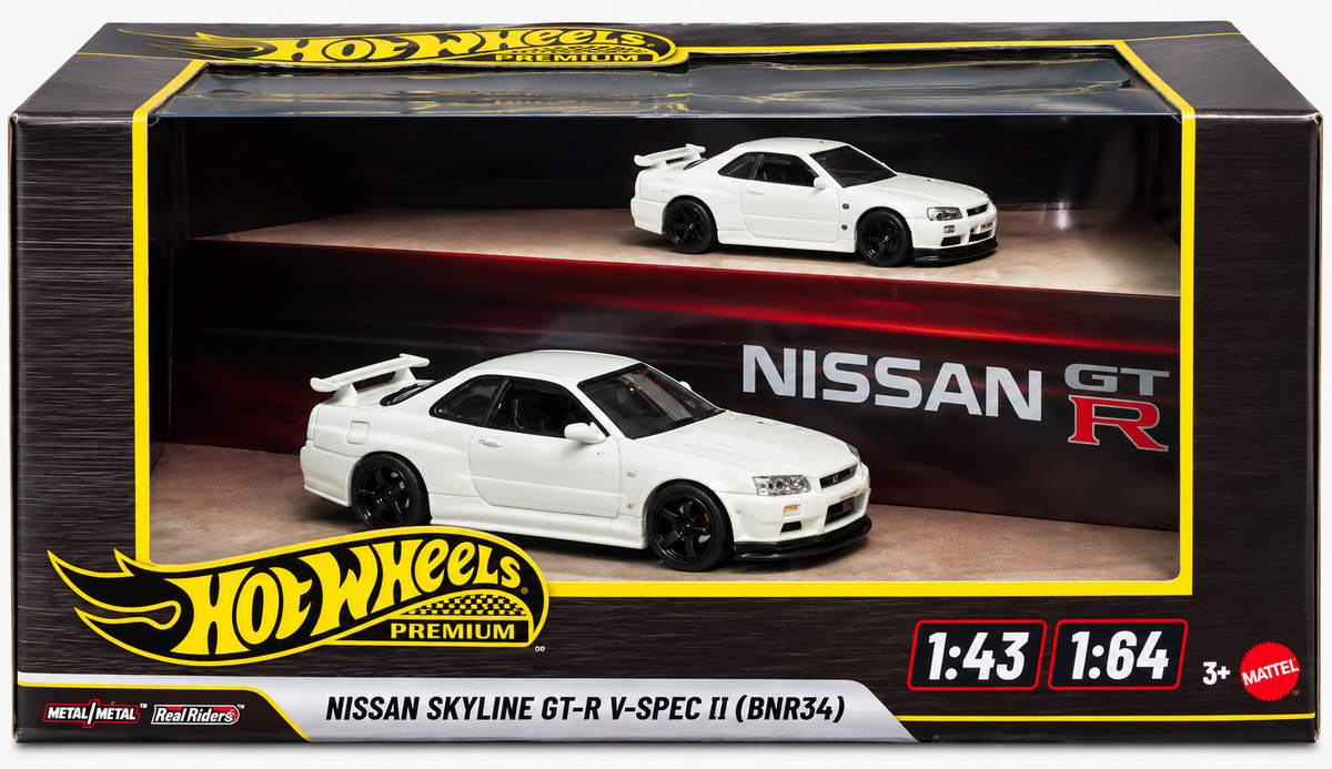 Hot Wheels Dual Scale 2-pack Nissan Skyline R34 1:43 And 1:64