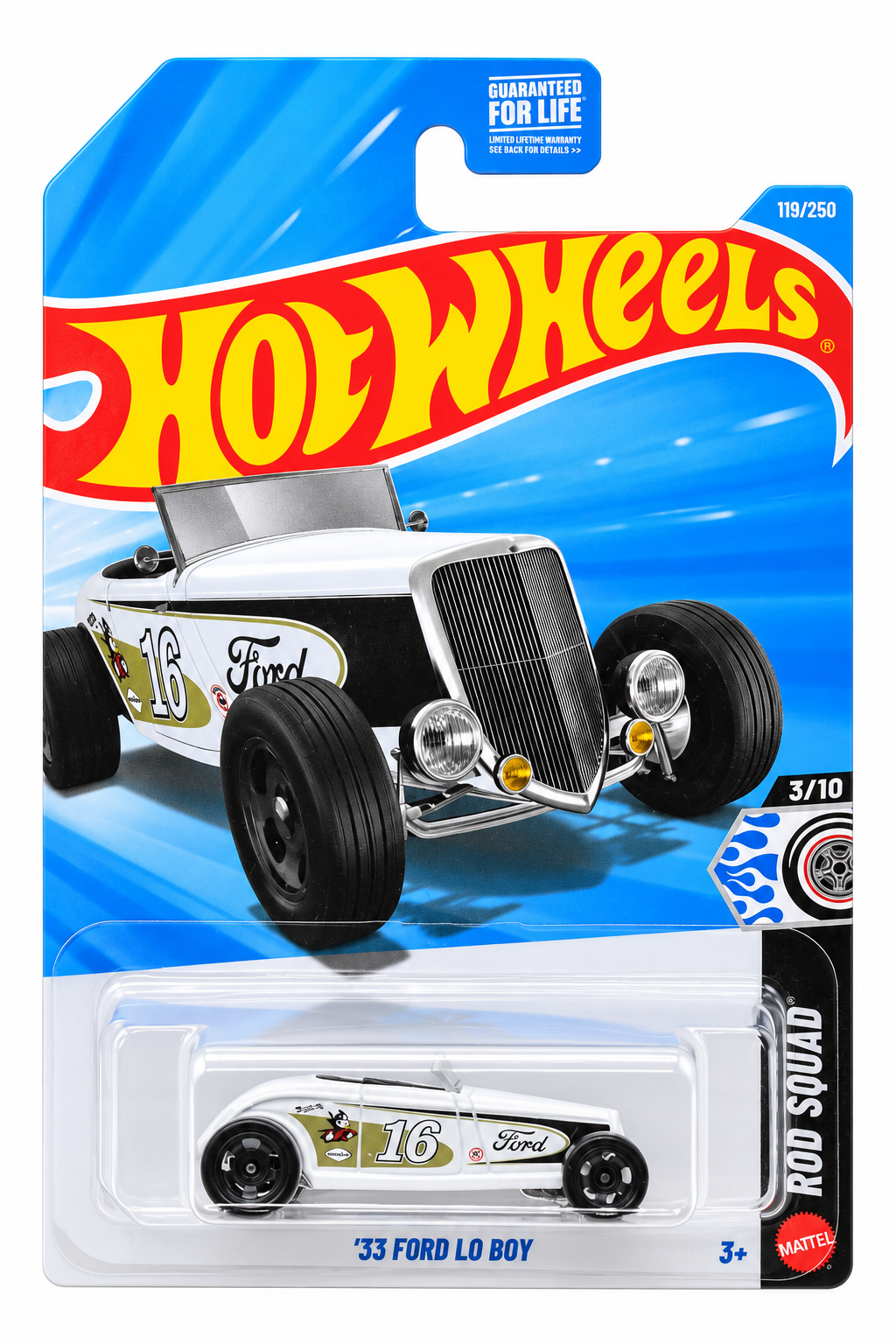 2026 Hot Wheels White Ford Lo Boy Rod Squad 1/64 Diecast