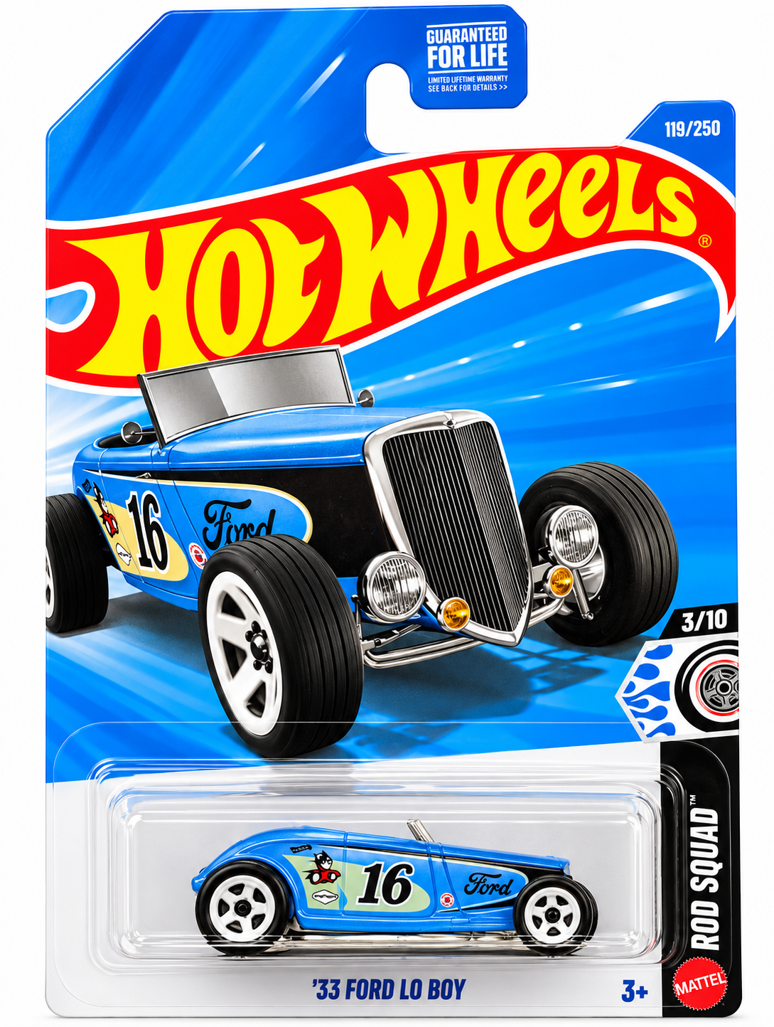 Hot Wheels 1933 Ford Lo Boy Roadster Diecast Metal Collection Blue