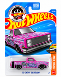 2026 Hot Wheels Truckin' Along Series '83 Chevy Silverado Black Widow (Pink)