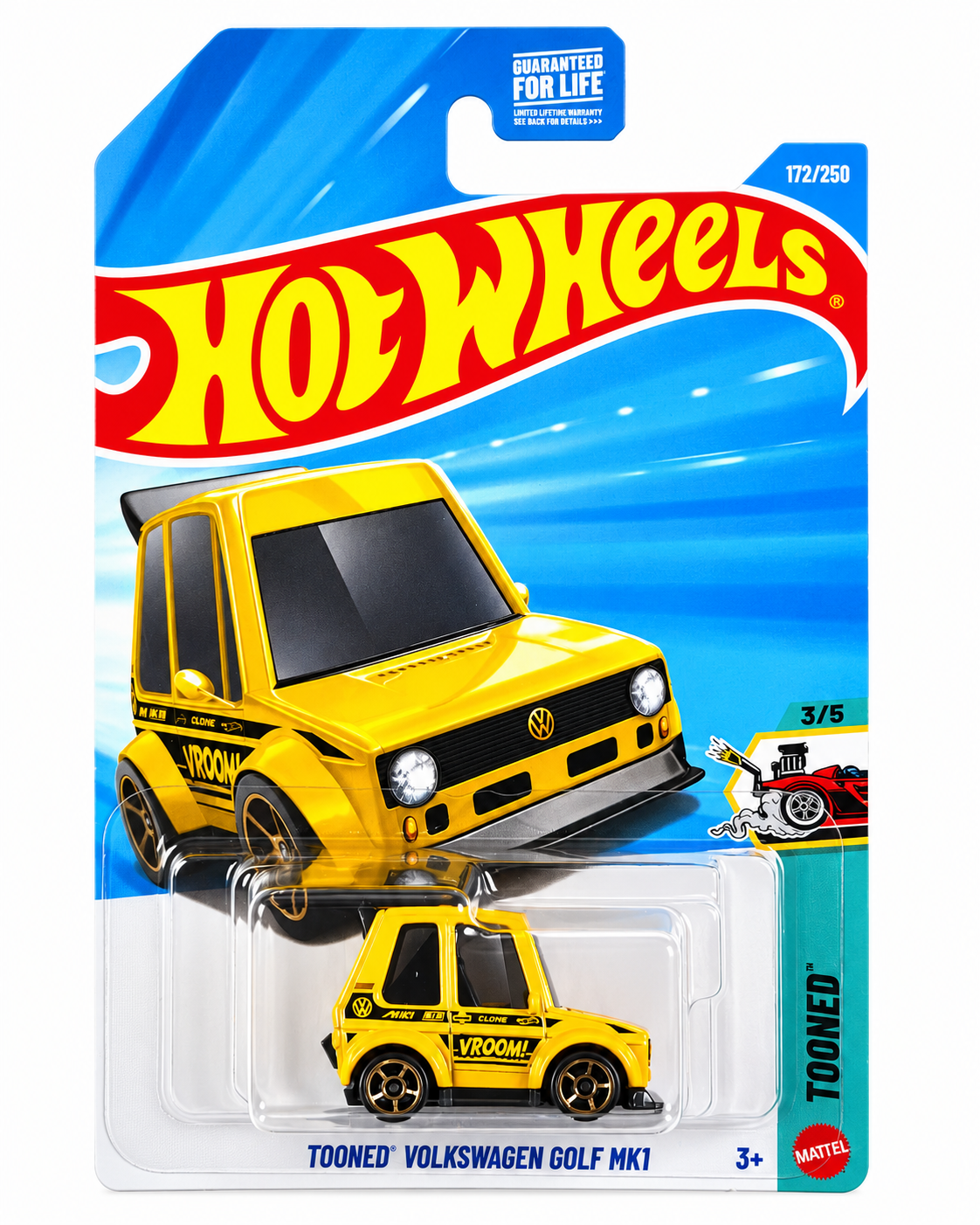 Hot Wheels 2026 Mainline Tooned Volkswagen Golf MK1 Yellow #172