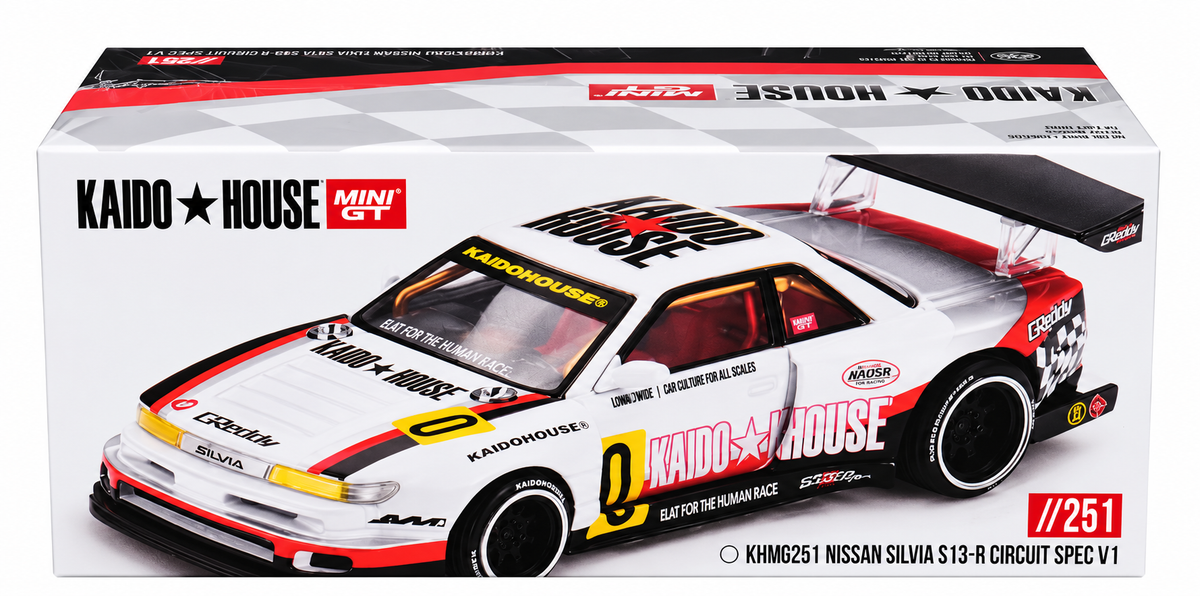 Kaido House Nissan Silvia S13-R "Circuit Spec V1" RHD (Right Hand Drive) White with Graphics