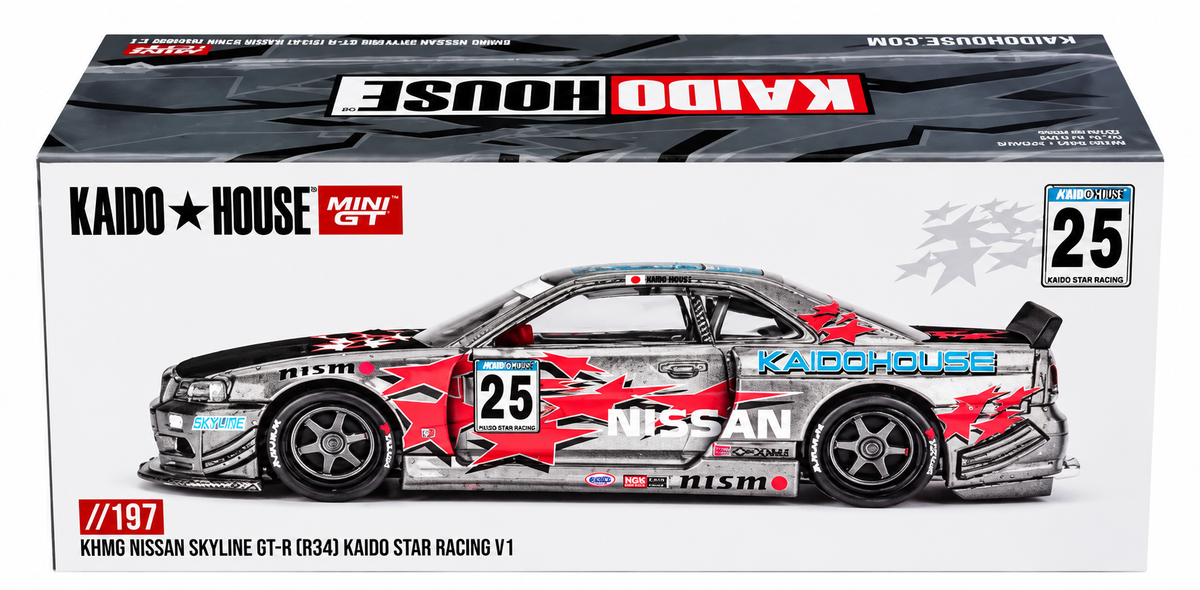 Kaido House Nissan Skyline GT-R (R34) "Kaido Star Racing V1" RHD #25 Gray Metallic