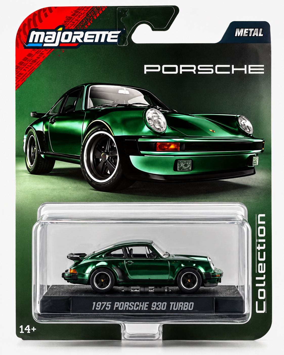 Majorette European Sportscar 1975 Porsche 930 Turbo Green Chrome 1/64