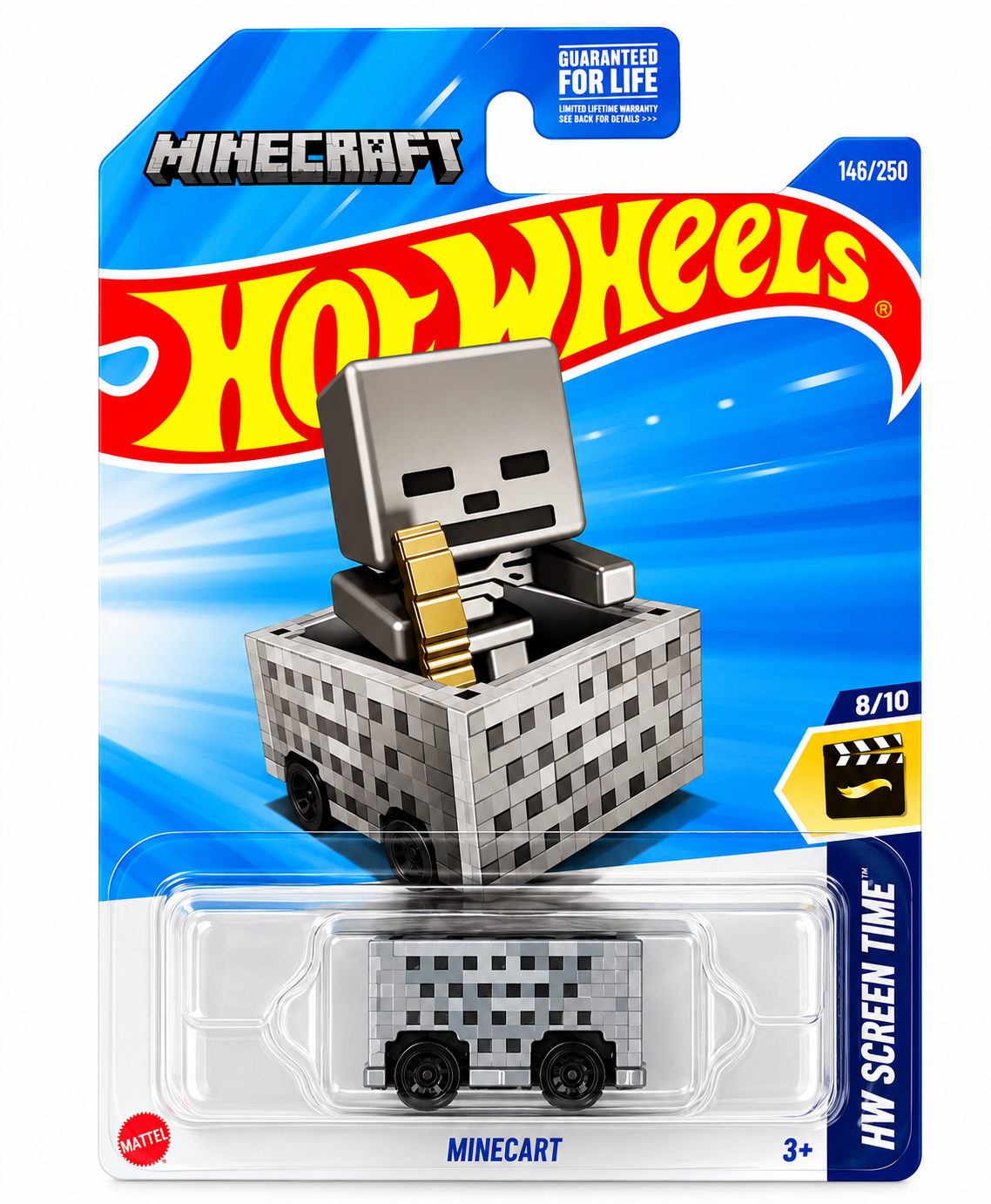 Hot Wheels Minecraft Minecart- 8/10- HW Screen Time- 136/250