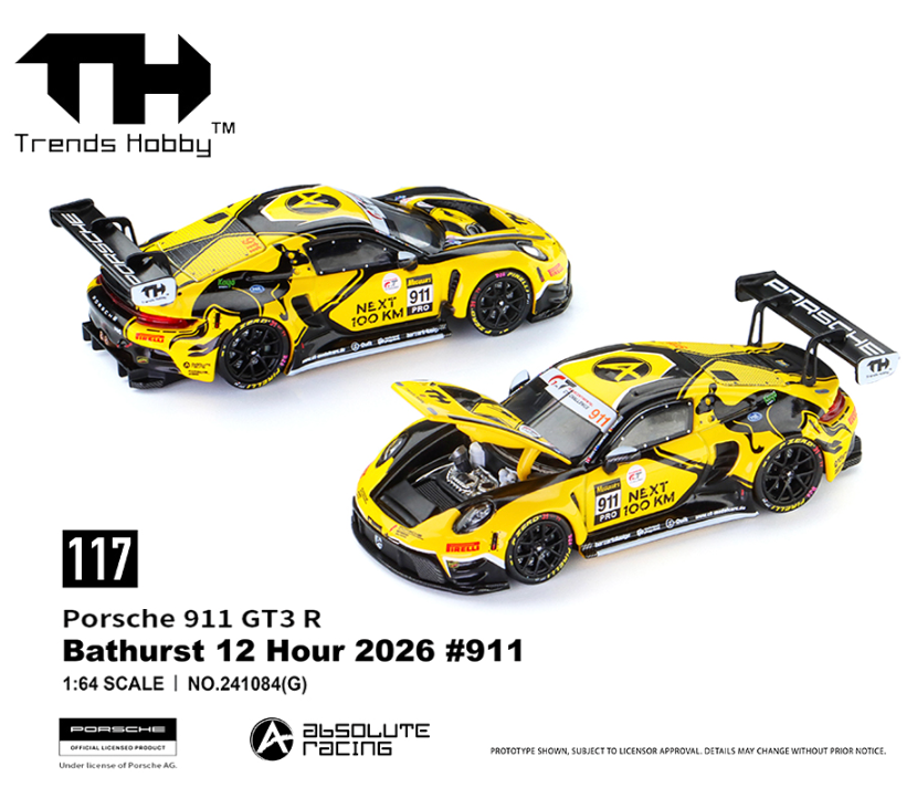 (Preorder) Trends Hobby 1:64 Porsche GT3 R - B12H 2026 #911