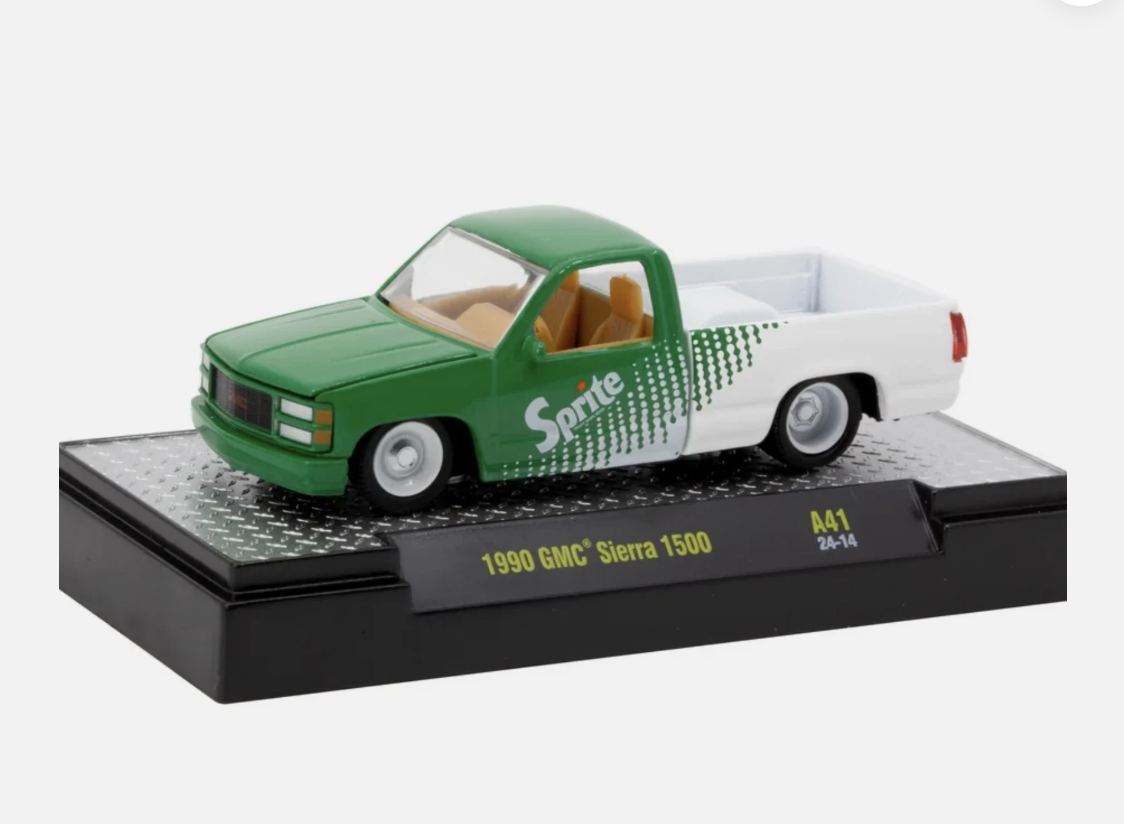 1/64 Limited Edition "Soda" M2 Machines 1990 GMC Sierra 1500 Sprite Green A41