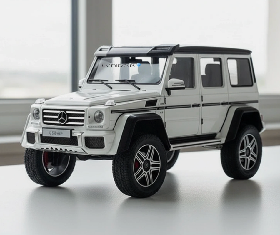 Share MERCEDES G500 4X4² WHITE 1/18 AUTOART G WAGON - 76316