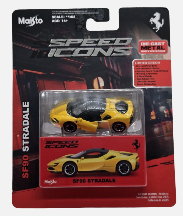 2025 Maisto Ferrari SF90 Stradale Yellow Speed Icons Limited Edition