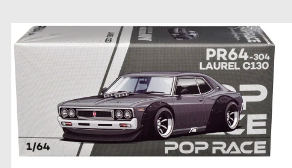 POP RACE Datsun Laurel C130 RHD (Right Hand Drive) Gray Metallic