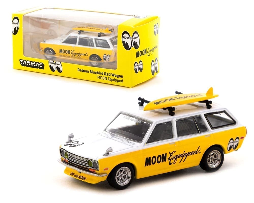 Tarmac Works 1:64 Datsun Bluebird 510 Wagon with Surfboard Moon Equipped – Global64