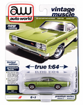 Auto World 1968 Dodge Coronet R/T Medium Green Metallic 1/64 Diecast Car