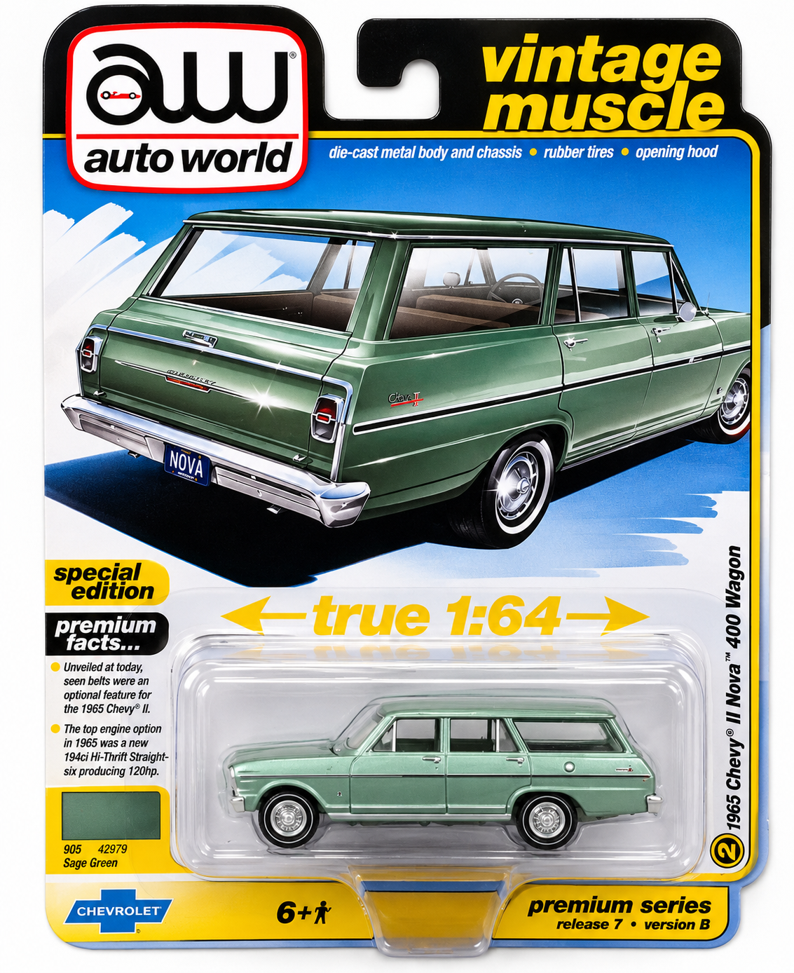 Auto World Vintage Muscle 1963 Chevy II Nova 400 Wagon – Castdiemonds