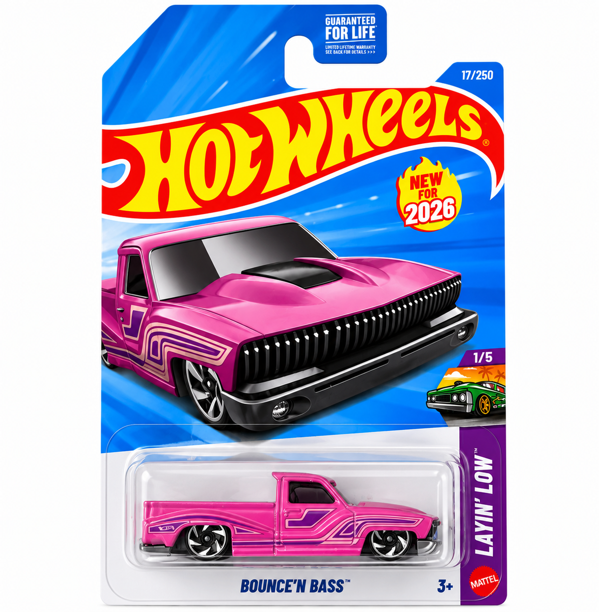 Hot Wheels Layin Low Series Bouncen Bass Pink 2026