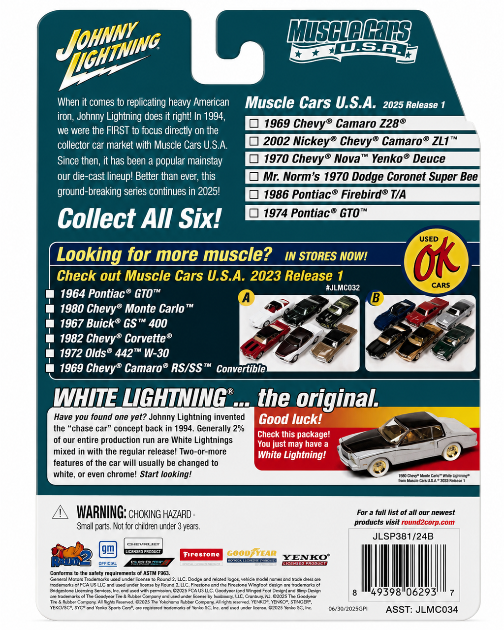 Johnny Lightning White Lightning 1/64 1969 Chevrolet Camaro Z28 Car JLSP381-B - CHASE