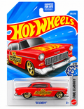 2026 K Case Hot Wheels Classics 1955 '55 Chevy Red Flames 1:64 "Chevy Fever"
