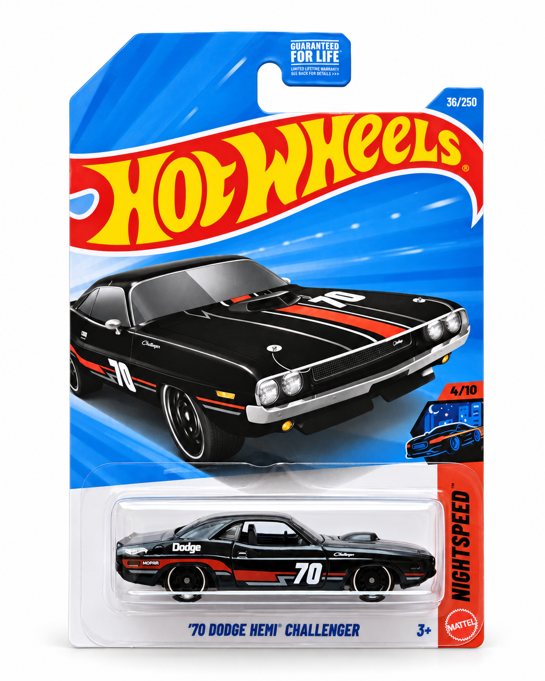 Hot Wheels 1:64 1970 Dodge HEMI Challenger Night Speed Black