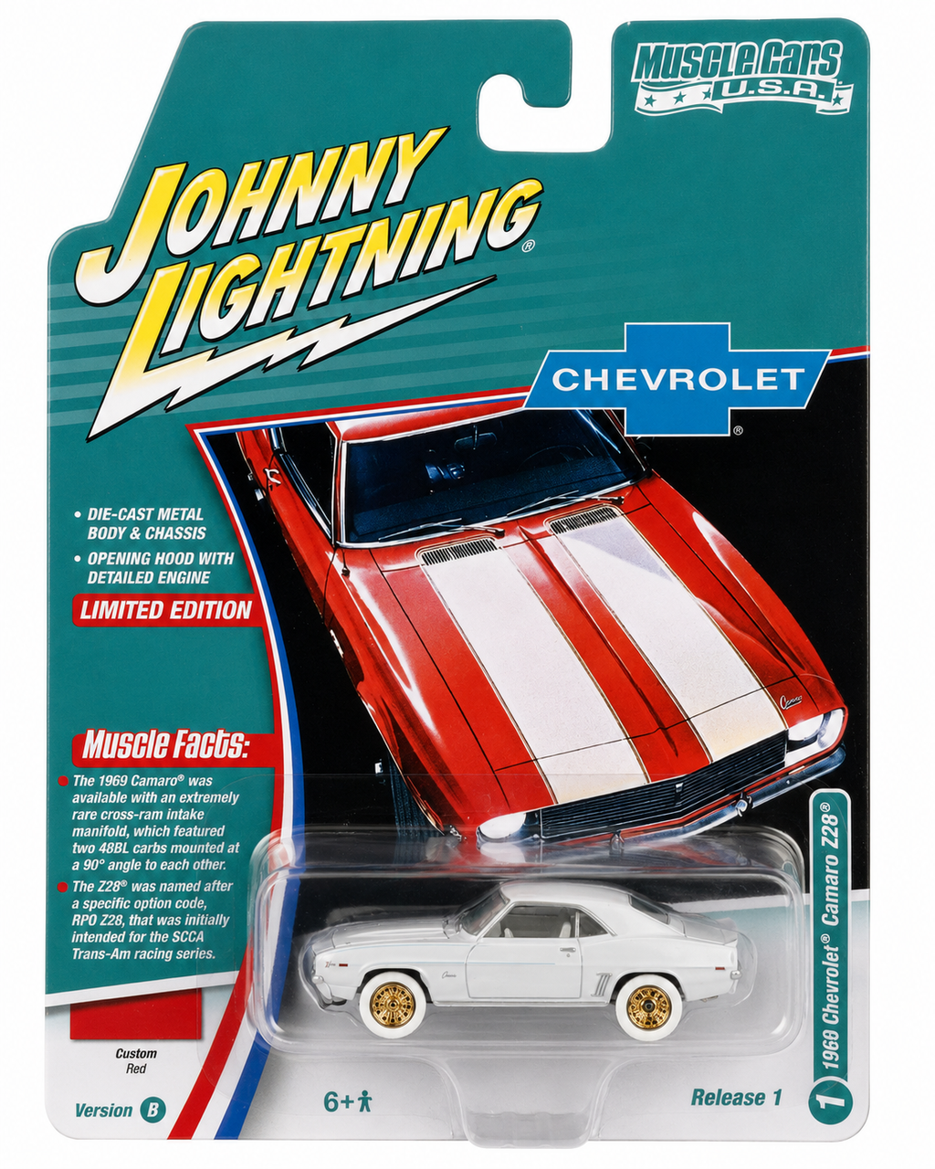 Johnny Lightning White Lightning 1/64 1969 Chevrolet Camaro Z28 Car JLSP381-B - CHASE