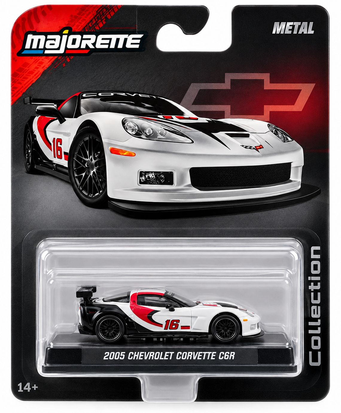 Majorette 1:64 Scale Collection Series Wave 2 White 2005 Chevrolet Corvette C6R
