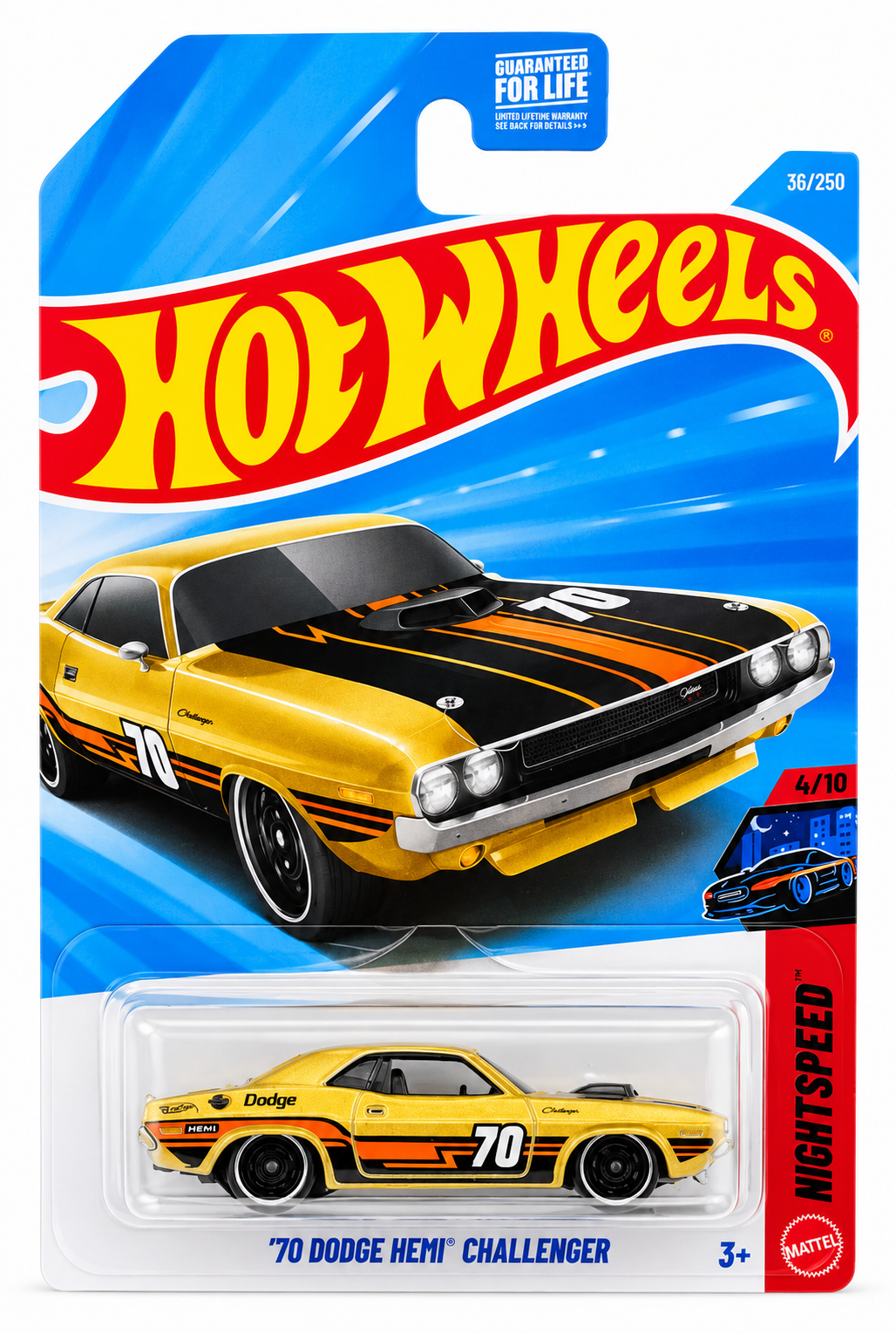 Hot Wheels 70 Dodge Hemi Challenger Night Speed #36 Gold
