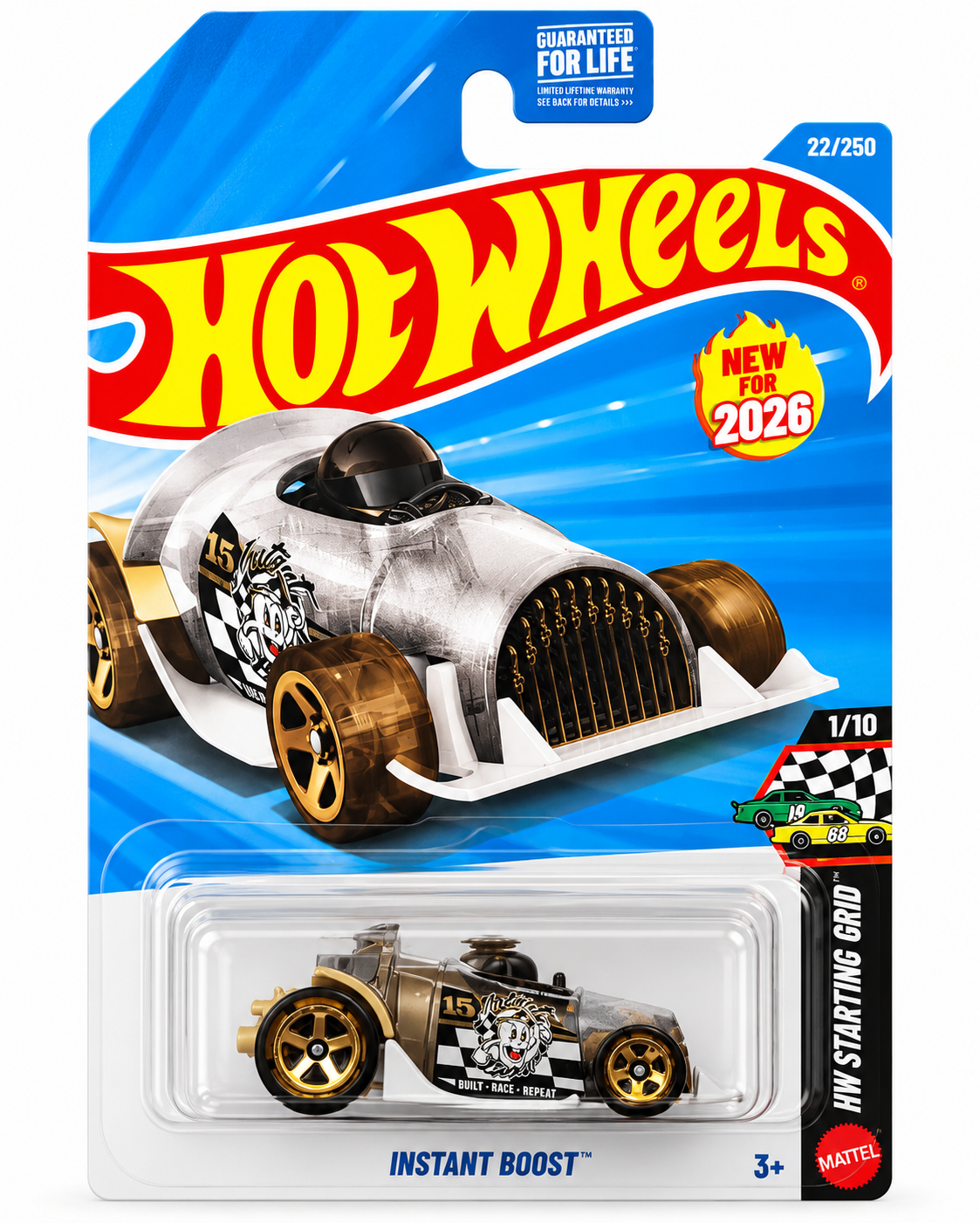 2026 Hot Wheels Instant Boost Starting Grid 1:64 Diecast Car Silver Black Gold