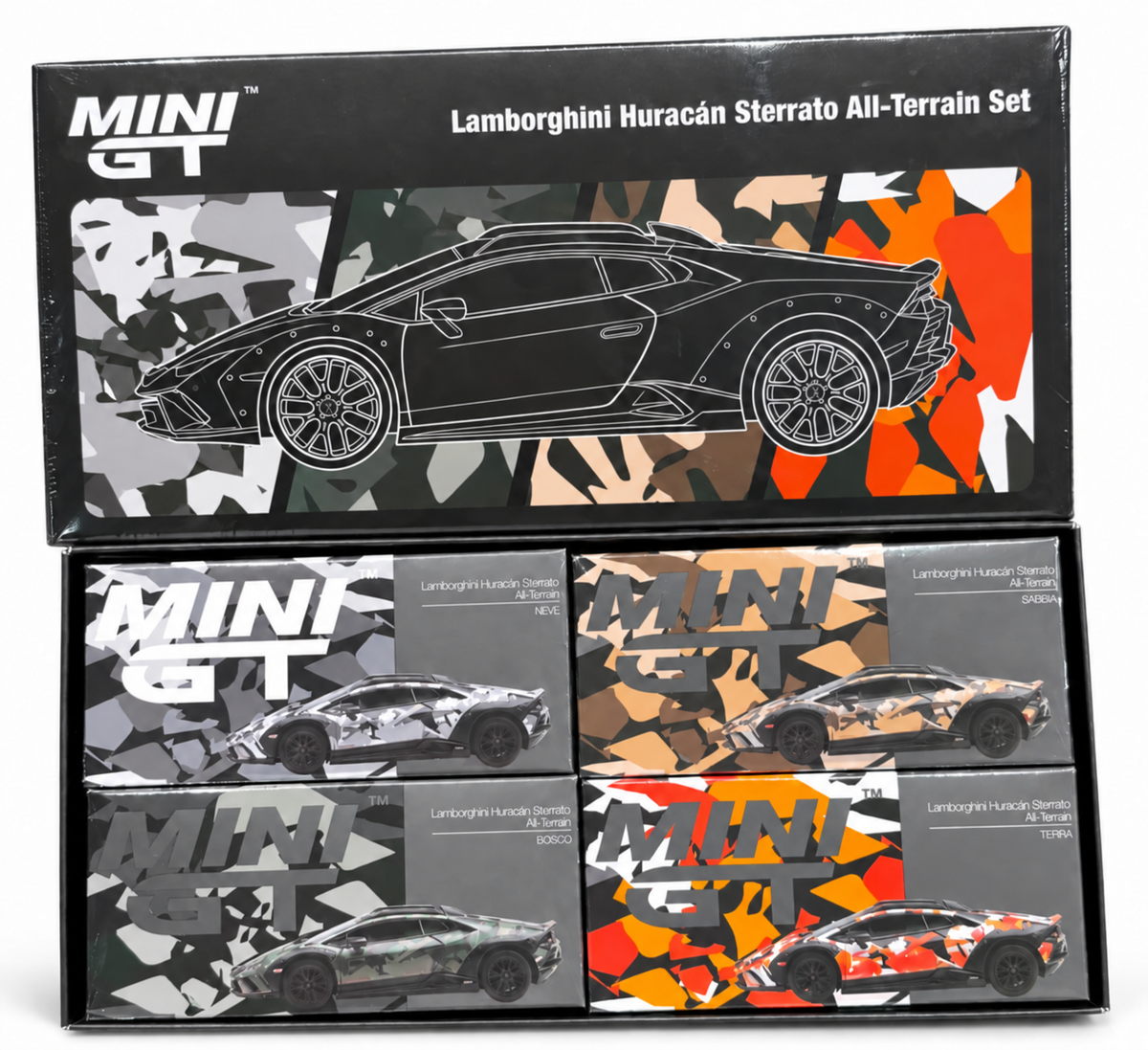 (Preorder) Mini GT 1:64 Lamborghini Huracán Sterrato All Terrain Set of 4 – Special Edition