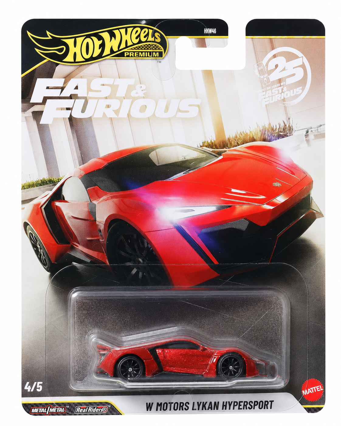 Hot Wheels Premium - 2025 Fast & Furious 4/5 W Motors Lykan Hypersport (BBJHW70)