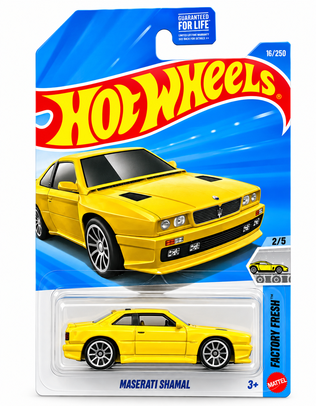Hot Wheels Maserati Shamal Yellow Diecast Car 2024 Factory Fresh