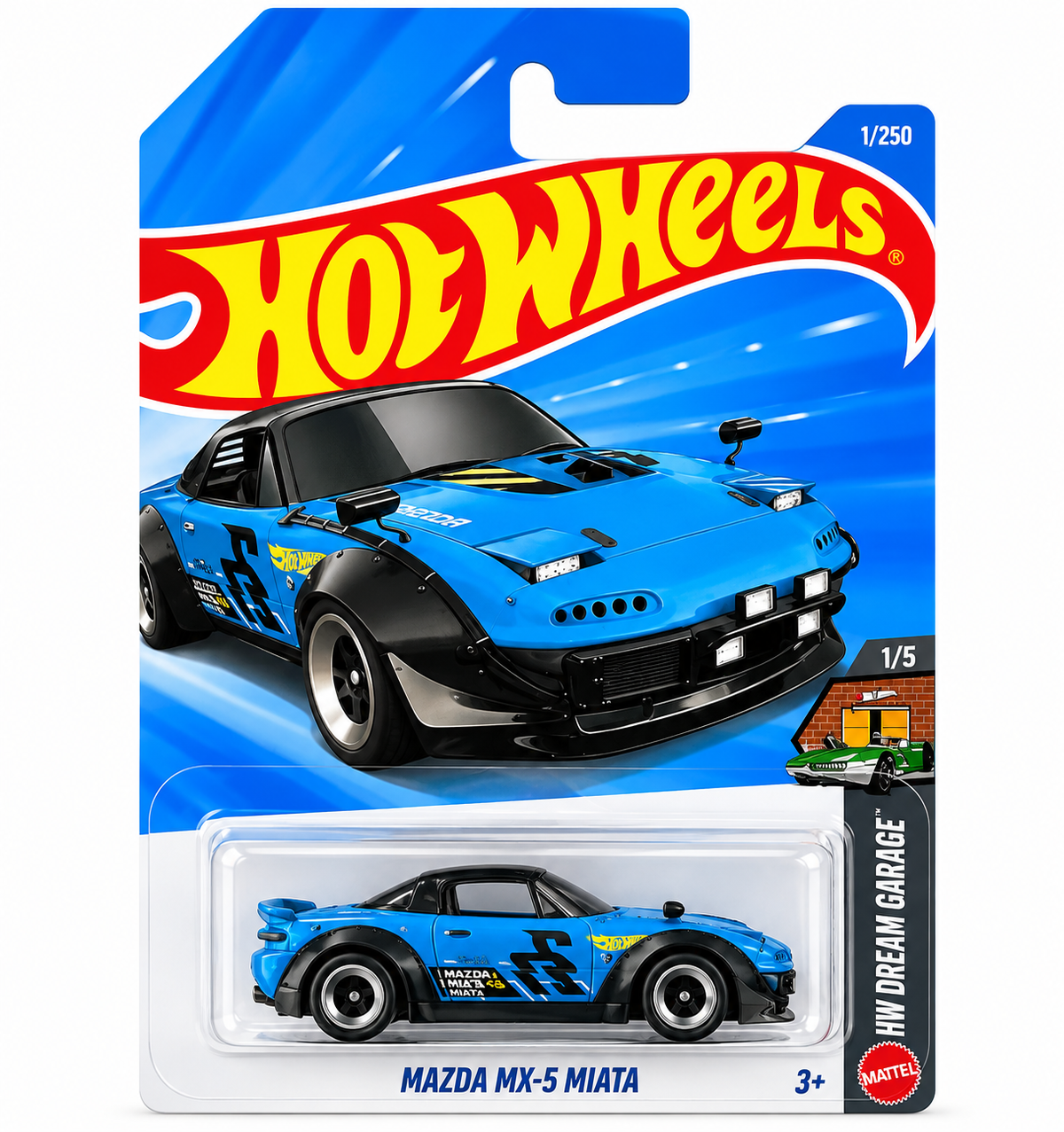 2026 Hot Wheels #1 HW Dream Garage 1/5 MAZDA MX-5 MIATA Blue w/Black 4 Spokes