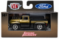 M2 Machines Ground Pounders 1:64 1956 Ford F-100 Pickup Black/Gold
