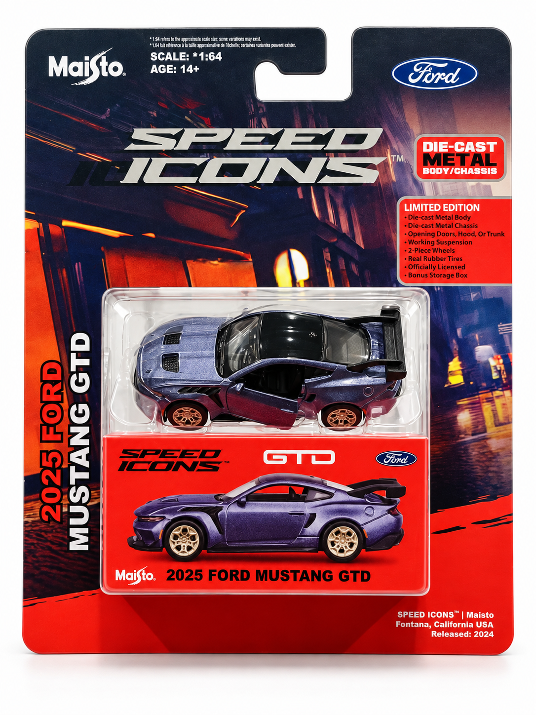 Maisto Speed Icons 2025 Ford Mustang GTD Purple Diecast Metal Ltd Ed