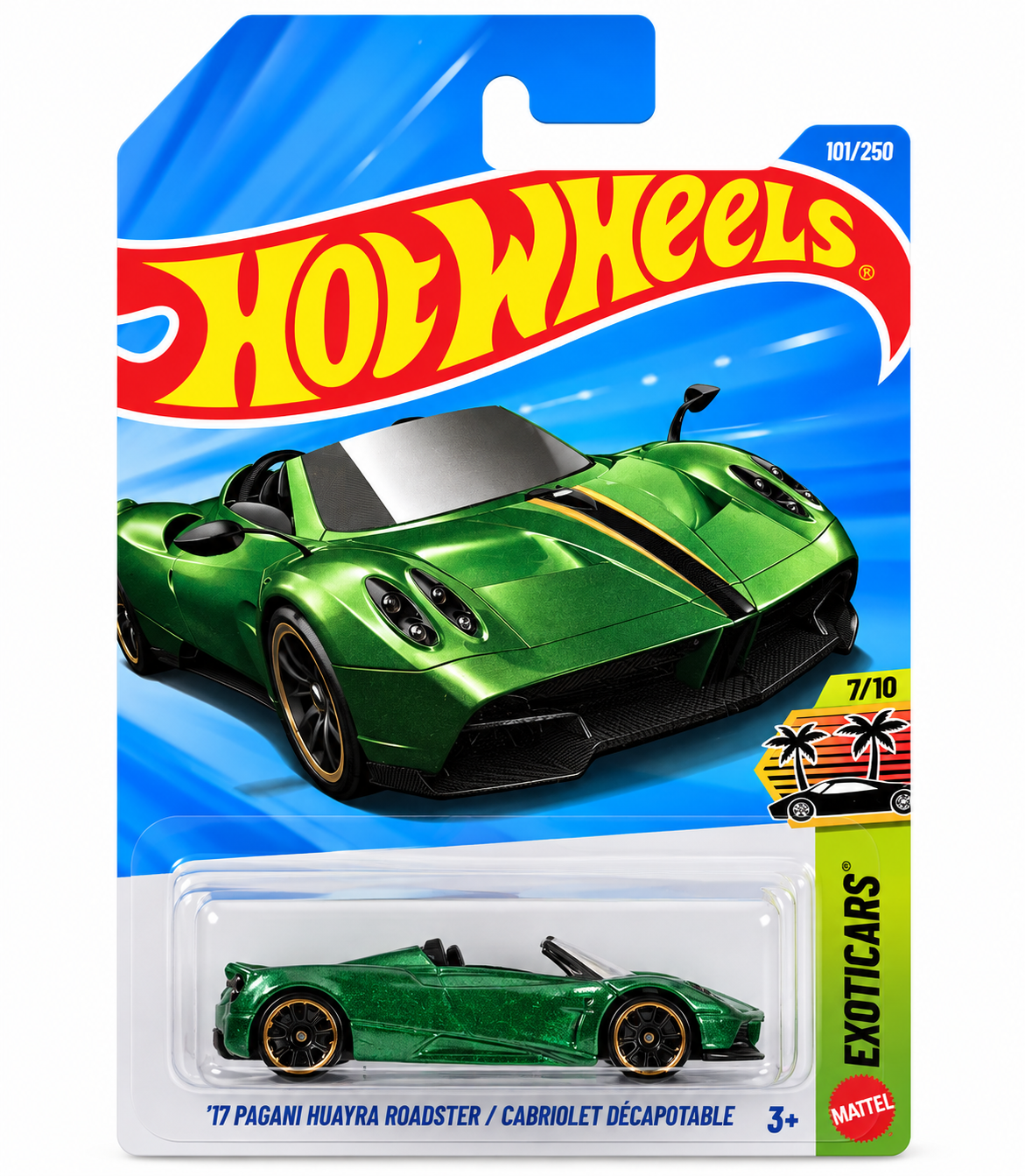2026 Hot Wheels '17 Pagani Huayra Roadster Green #101/250 Exoticars 7/10