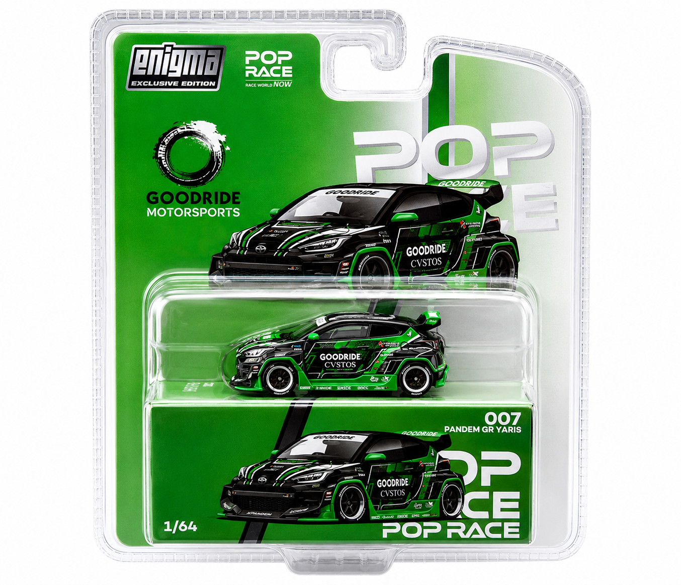Pop Race 1:64 Toyota Pandem GR Yaris Green #007 - Enigma Exclusive Edition