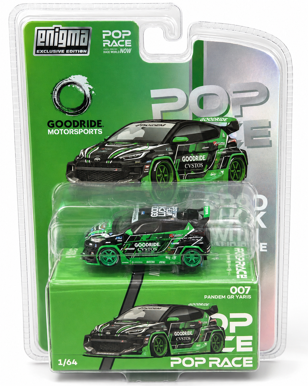 Pop Race 1:64 Toyota Pandem GR Yaris Green #007 - Enigma Exclusive Edition - CHASE