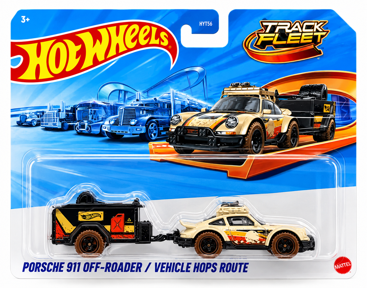 Hot Wheels 2025 Track Fleet Hauler Porsche 911 Off-Roader 1:64