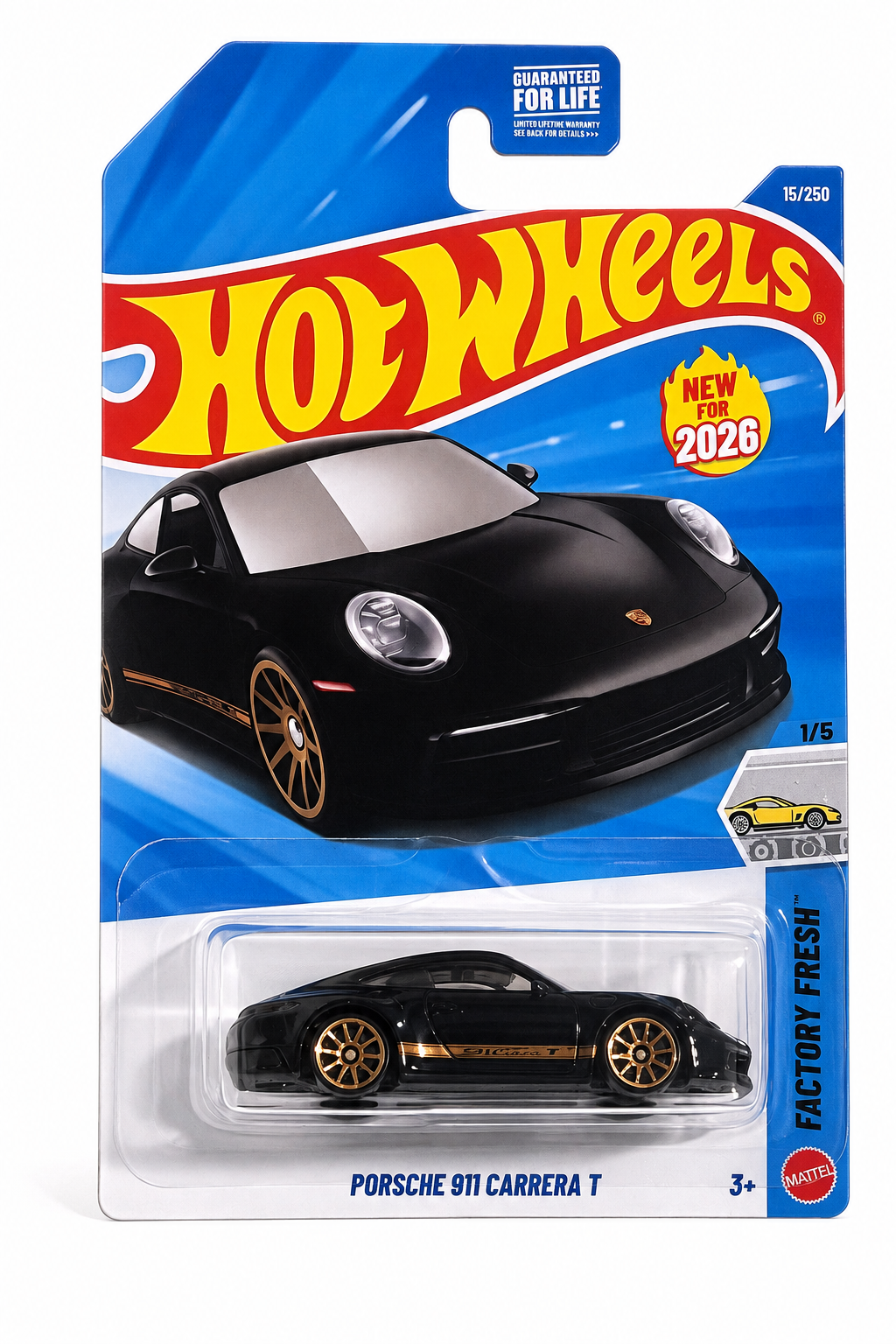 Hot Wheels Black Porsche 911 Carrera T
