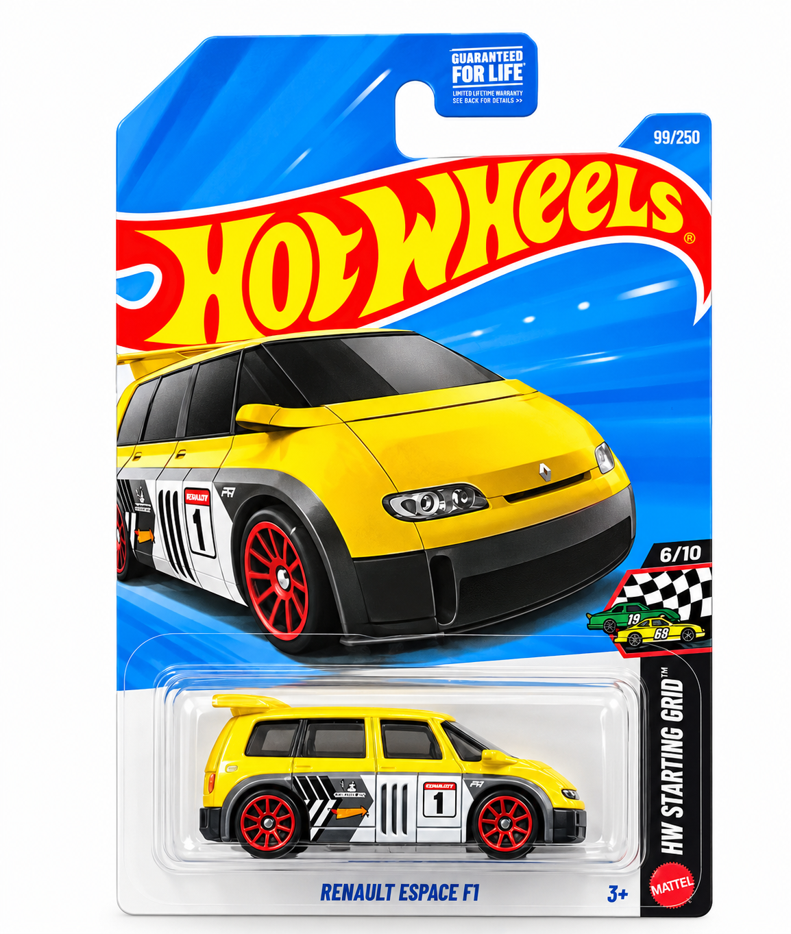 Hot Wheels 2026 Yellow Renault Espace F1 99/250 HW Starting Grid 6/10 L Case