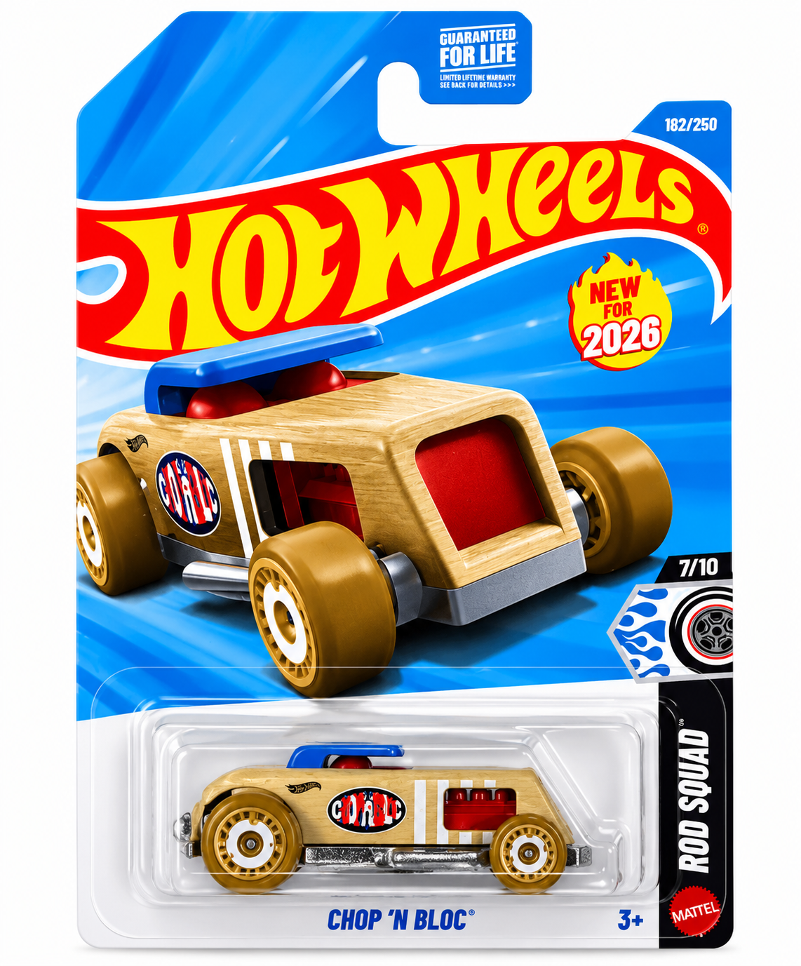 Hot Wheels 2026 Blue Tan Chop 'N Bloc 182/250 Rod Squad Diecast Car