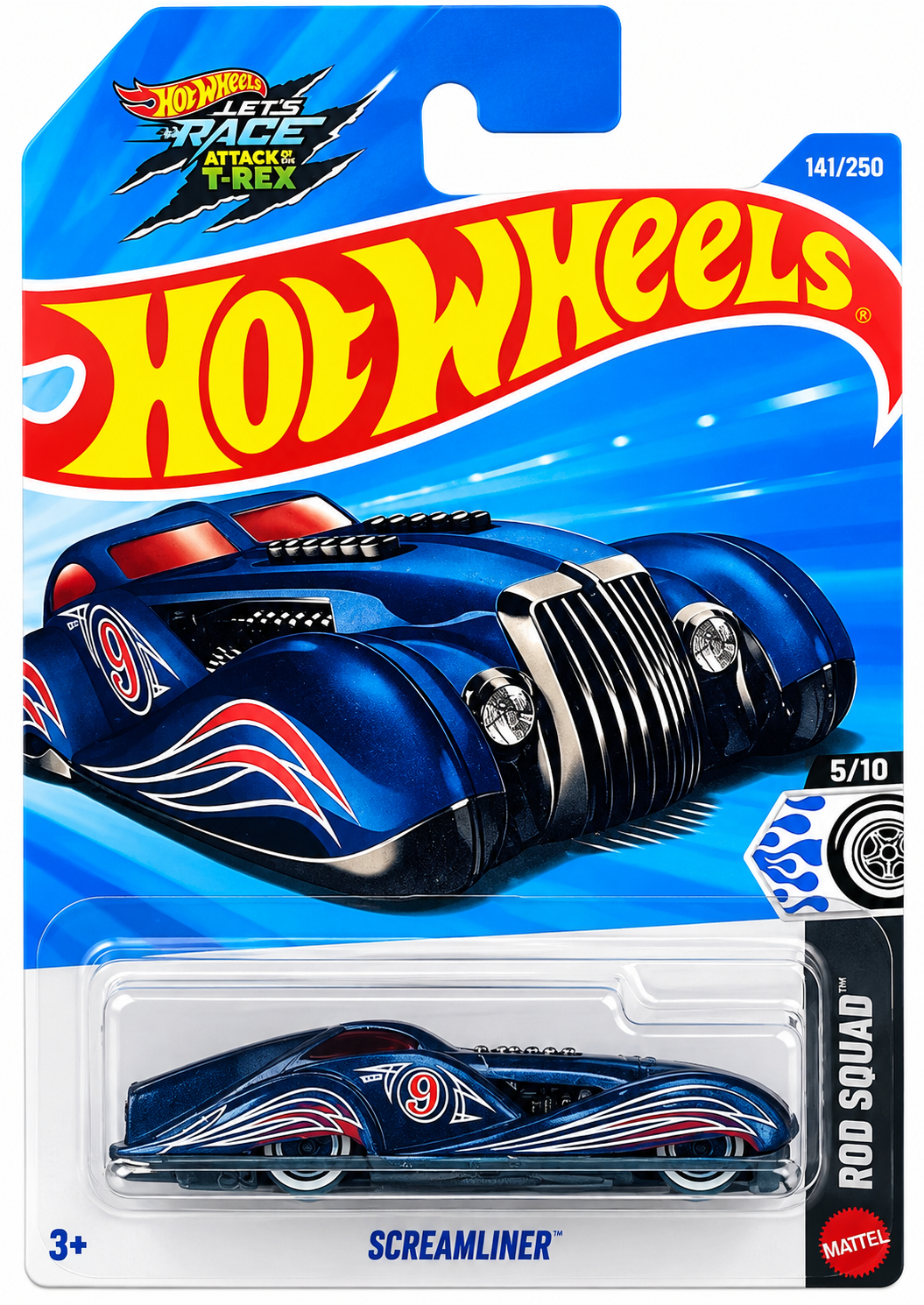 Hot Wheels Screamliner Dark Blue 1:64 Die-Cast Rod Squad Let's Race Show #141/25