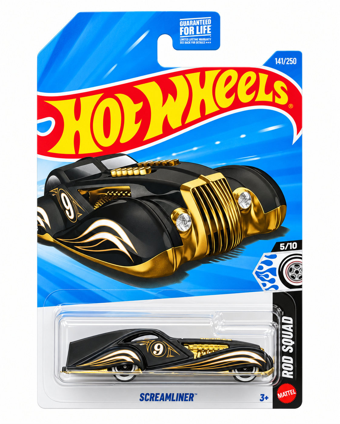 Hot Wheels Screamliner Black/Gold 2026 HW Rod Squad 5/10